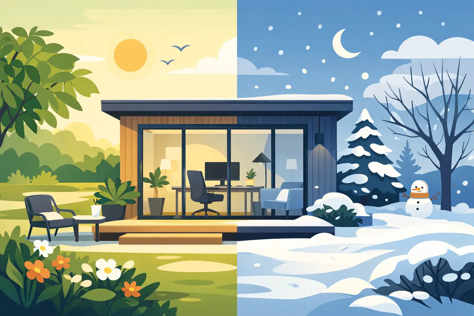 Creating a Year Round Garden Office