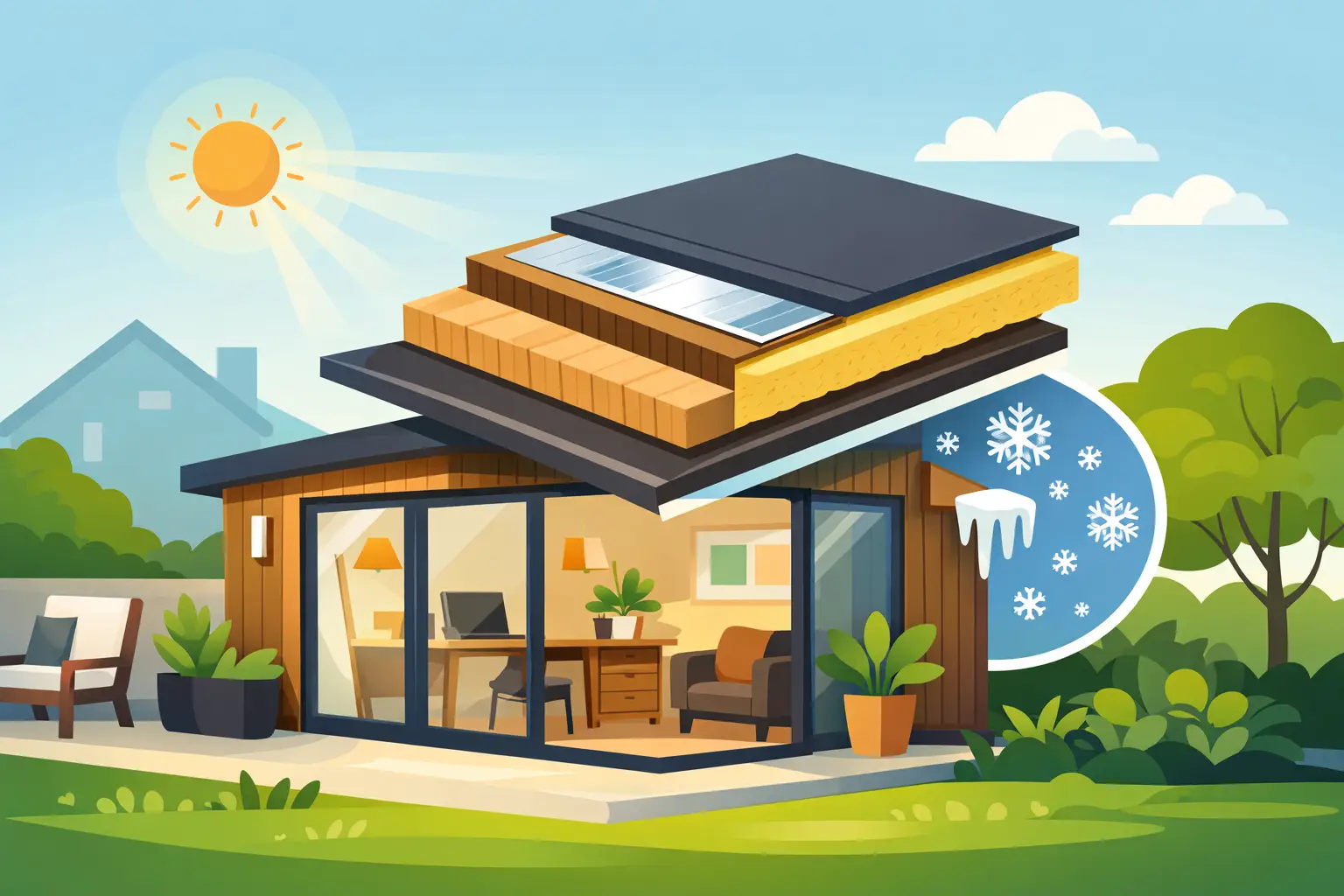 Garden Room Roof Insulation for Year-Round Comfort
