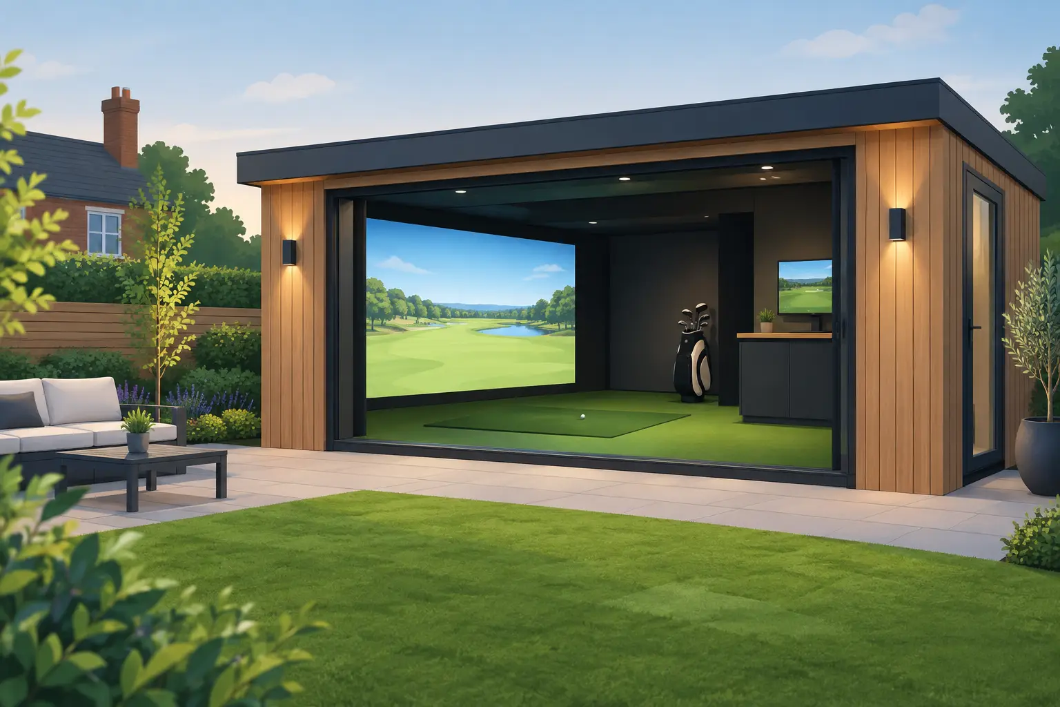 Golf Simulator Garden Room Case Study UK